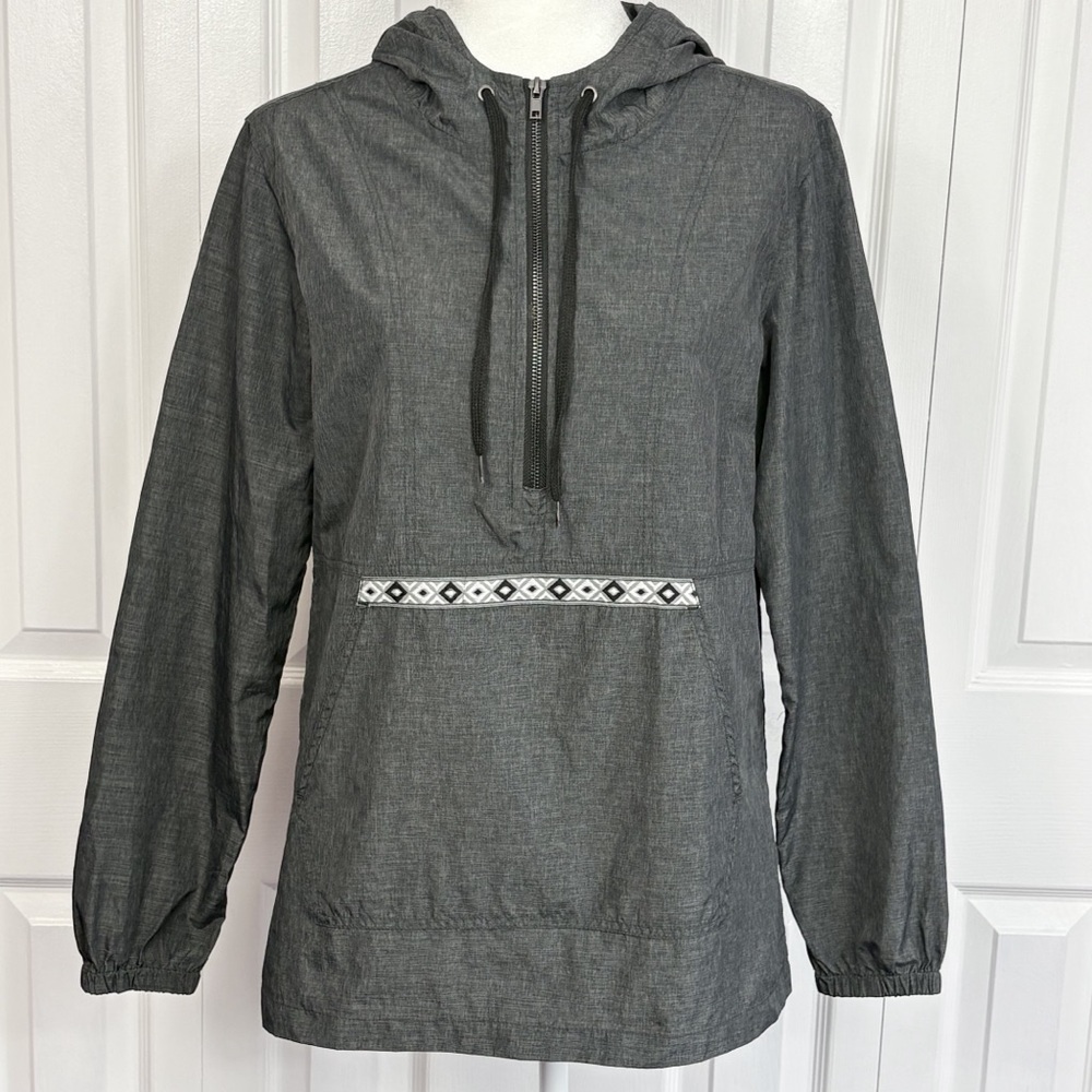Zine Charcoal Gray Lightweight Packable Nylon Hooded Windbreaker Jacket